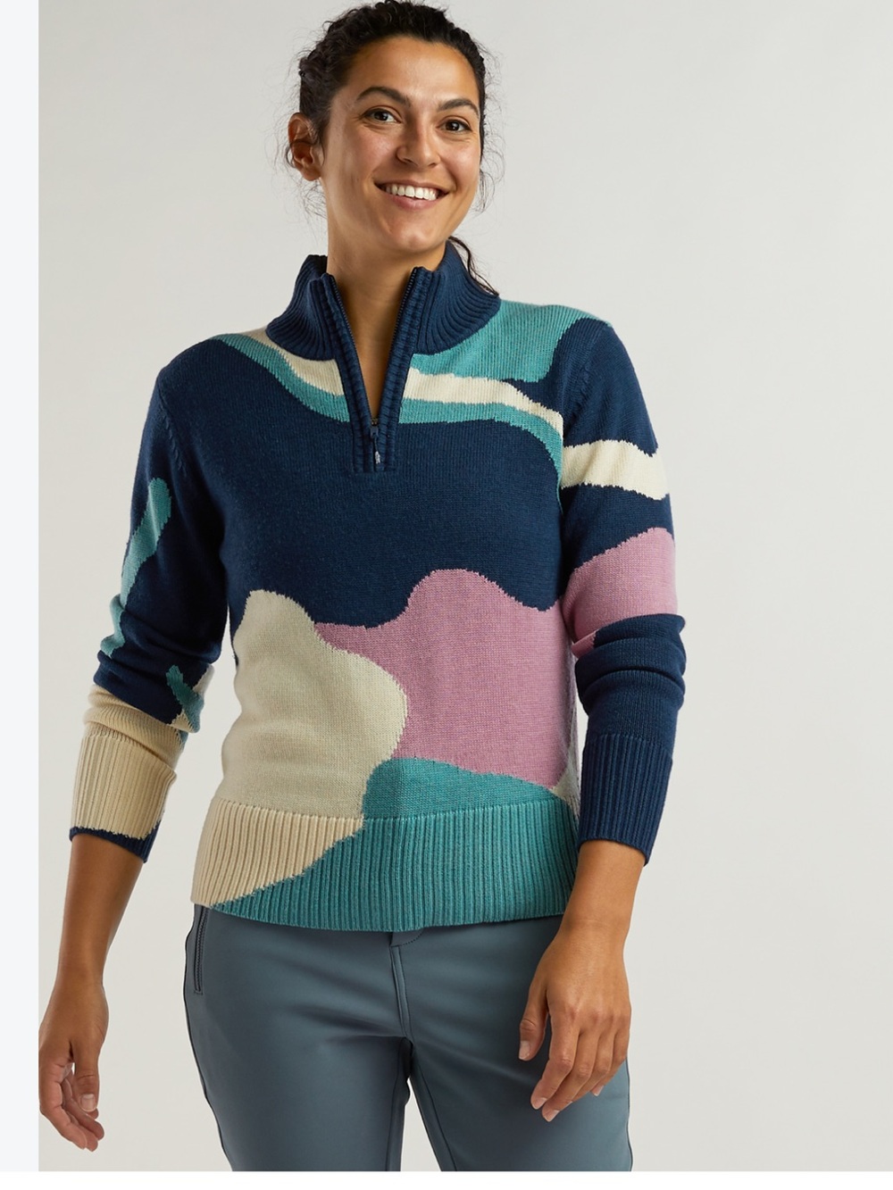 Title Nine Merino Wool Blend First Chair 1/4 Zip Sweater